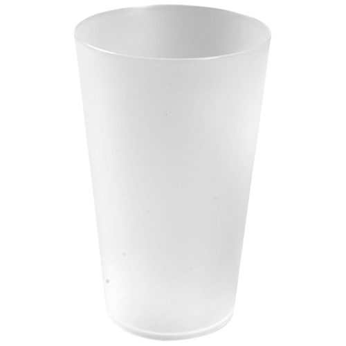 [17194] Flergangsdrikkeglas, 13,7cm, Ø8,5cm, 500ml, 550 ml, frosted hvid, PP, (96 stk.)