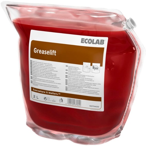 [11104] Ovn- og grillrengøring, Ecolab Greaselift RTU, 2 l, med farve og parfume, (1 stk.)