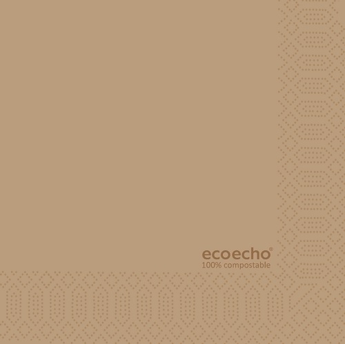 [10435] Kaffeserviet, Duni Ecoecho, 2-lags, 1/4 fold, 24x24cm, brun, nyfiber, Duni, (2400 stk.)