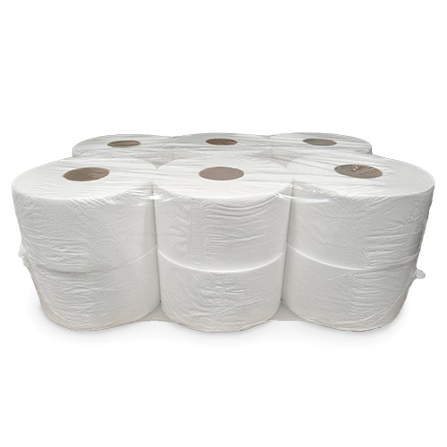 [10751] Jumborulle, toiletpapir, 2-lags, Mini, 170m x 9,7cm, Ø19,5cm, hvid, 100% nyfiber, (12 stk.)