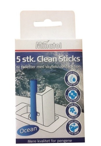 [13728] WC Clean Sticks, ocean, aktiv skum, frisk luft, (5 stk.)